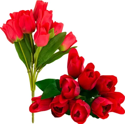 Zdjęcie produktu dla Cv26815-8 Tulipan Duży Bukiet Tulipanów X9 Czerwony Tulipany Sztuczne W Bukiecie
