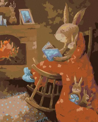 Produktbild von Zuty - Malen nach Zahlen - EIN HASE LIEST EIN BUCH, 40x50 cm, mit Keilrahmen (bereits gespannt)