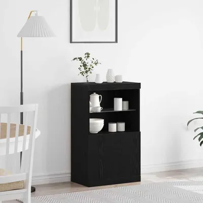 Produktbild von vidaXL LED-Sideboard Schwarz 60 x 37 x 100 cm Holzwerkstoff