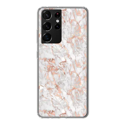 Produktbild von MuchoWow® Handyhülle Schutzhülle Hülle für Samsung Galaxy S21 Ultra Marmor - Roségold - Luxus - Muster Silikon Softcase Handy Hülle - Mobiltelefon
