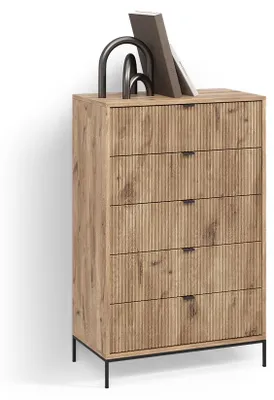 Immagine prodotto di Cassettiera Livinity Aterno Quercia vichinga 76 x 120 cm con 5 cassetti, Model 58953