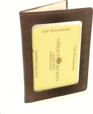 Produktbild von Greenburry Basic Leder Ausweismappe Dokumentenmappe Kartenetui 1848, Farbe:Brown