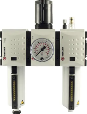 Produktbild von Riegler Wartungseinheit 3-tlg. »FUTURA«, MBeh., BG2, G3/8, 0,5-16 bar, HA