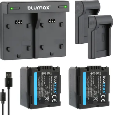 Produktbild von 2x Akku + Lader für Panasonic VW-VBG130 VW-VBG260 DMW-BLA13 HDC 1100 mAh