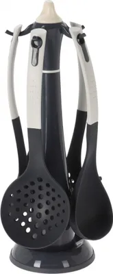 Produktbild von Küchenutensilienset mit Ständer Excellent Houseware, Nylon/Kunststoff, 20x39,5 cm, schwarz/creme