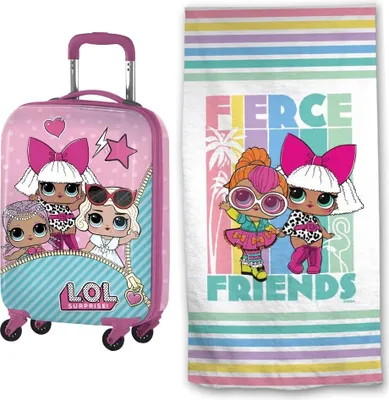 Produktbild von LOL Surprise Mädchen Kinder Reise Set Kinderkoffer Koffer Strandtuch