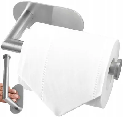 Zdjęcie produktu dla Uchwyt na rolkę papieru toaletowego - Elegancja w łazience - Solidny i uniwersalny - Srebrny - Łatwy montaż - Higieniczne przechowywanie