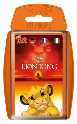 Produktbild von Top Trumps König der Löwen (mehrsprachig, D/F/I) Disney Quartettspiel Kartenspiel Quartett Karten Spiel