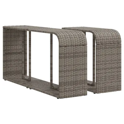 Image de vidaXL Étagère d'extérieur 2 pcs. Gris Poly Rattan