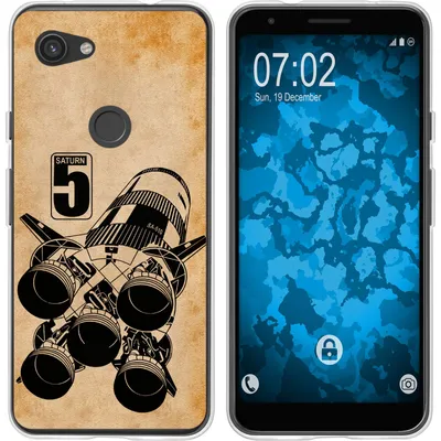 Produktbild von PhoneNatic Case kompatibel mit Google Pixel 3a XL Silikon-Hülle Space Moon Rocket M3