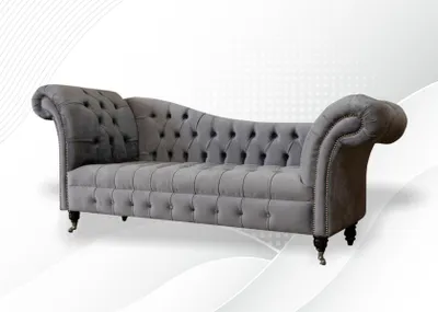 Image de Canapé d'angle, salon, tissu, canapés, trois places, style Chesterfield, coussins de siège
