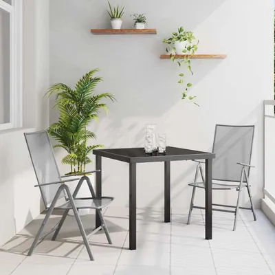 Obrázok produktu pre Maison Exclusive – Záhradná jedálenská súprava, 3 kusy, antracitová farba, oceľ s práškovým nástrekom