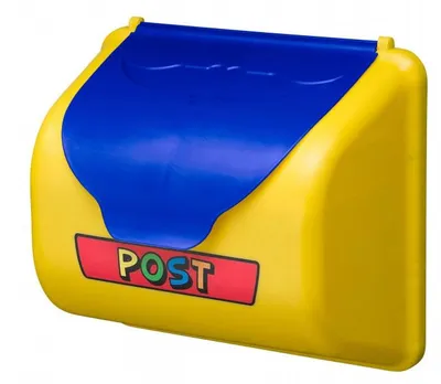 Image de boîte aux lettres pour maison de jeu 35 cm jaune/bleu