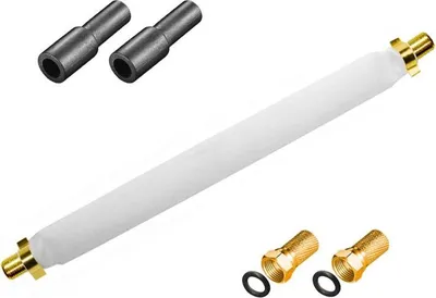 Produktbild von ARLI Fensterdurchführung 20 cm – Selbstklebend + 2x F-Stecker + 2x Gummitülle | SAT TV Flachkabel für Fenster & Türen