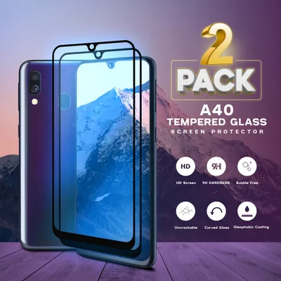 Produktbild von 2-pak Samsung Galaxy A40 - Szkło hartowane 9H - Wysokiej jakości osłona ekranu 3D