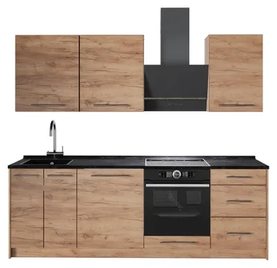 Image de Cuisine Vicco Fame-Line Chêne de force doré/Chêne de force doré 230cm, PT Anthracite, Model 63986