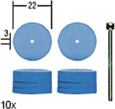 Produktbild von Proxxon elastische Silikonpolierer, Rad-Form 22 mm 10 Stk für Metall Glas Gummi