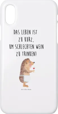 Produktbild von Mr. & Mrs. Panda Iphone 10 Handyhülle Igel Wein - Weiß - Geschenk, Lustige Sprüche, Weinliebhaber, Handy Case, Weißwein, X, Weinglas, Spruch, Rotwein, Cover