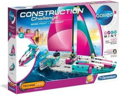 Produktbild von Clementoni 59163 - Technik Yacht Mit Rennboot - Modellbau Boot - 130 Teile