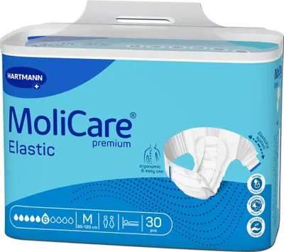 Image de Molicare Premium Slip Elastic 6 gouttes Medium - 1 paquet de 30 protections