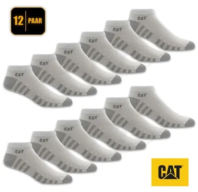 Produktbild von 12 Paar CAT CATERPILLAR LIGHT WORK SNEAKER SOCKEN Kurze ArbeitsSneaker in Größe 43-46 und Weiß Arbeitssocken Füßlinge Strümpfe dünne kurz Socken