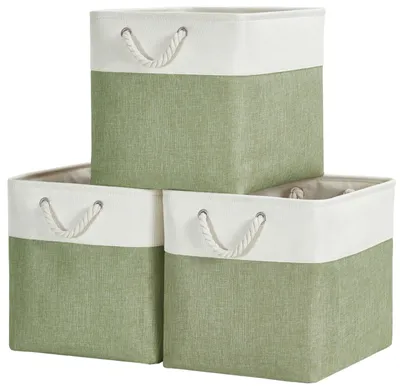 Produktbild von Set von 3 Canvas-Aufbewahrungsboxen für Kinder 28 x 28 x 28 cm