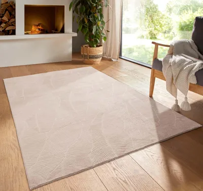 Produktbild von Kurzflor Teppich Boho Skandi Polyester 3D Optik waschbar