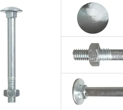 Image de Vis de serrure DIN 603 avec écrou galvanisé M12 x 140 mm - 25 pièces