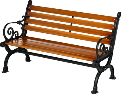 Produktbild von Gartenbank, Parkbank, Sitzbank für 2 Personen, Balkonbank mit Armlehnen, für Garten, Balkon, wetterfest, Holz, 120 x 64 x 79 cm, Teak Aosom