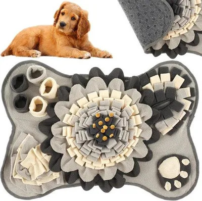 Productafbeelding van Famanu snuffelmat voor honden - 64 x 43 cm - voerdoek - trainingshulpmiddel - grijs