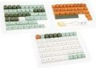 Produktbild von Ducky DCA132-USDINMDPH1, Tastaturkappe, Thermoplastisches Polyester (PBT), Koralle, Dunkelgrün, Mintfarbe, Weiß