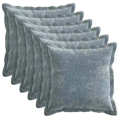 Zdjęcie produktu dla vidaXL Pokrowce na poduszki, 6 szt., kolor: niebieski (Houten), 45 x 45 cm, materiał: welur