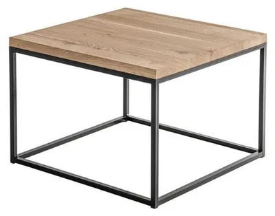 Immagine prodotto di Moderno tavolino quadrato con struttura in metallo e piano in legno