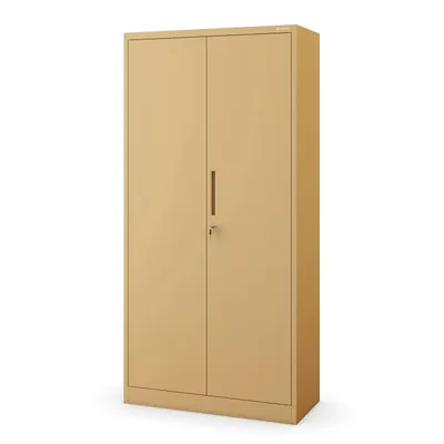 Produktbild von Büroschrank C001 Aktenschrank Lagerschrank Mehrzweckschrank Metallschrank 4 Fachböden Pulverbeschichtung Stahlblech 185 cm x 90 cm x 40 cm, Farbe : Beige