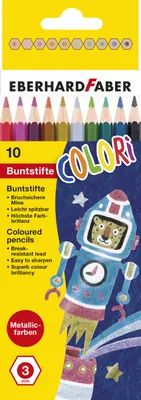 Produktbild von Eberhard Faber Colori Buntstifte 10 Metallic, hexagonal im Kartonetui