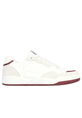 Produktbild von Skechers Koopa Volley Low Lifestyle White Suede / Burgundy Größe EU 44