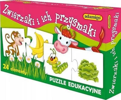 Produktbild von Adamigo Zwierzaki i Przysmaki Lernpuzzle Brettspiel Familienspiel