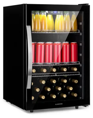 Produktbild von Klarstein Mini Kühlschrank mit Glastür, Mini-Kühlschrank für Zimmer, Getränkekühlschrank Klein mit Verstellbaren Ablagen, Kleiner Kühlschrank 147 Liter, Indoor/Outdoor Kühlschrank Leise