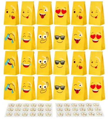 Productafbeelding van 24 Stuks Geschenkdozen voor Kinderfeestjes met Stickers 22 x 12 cm