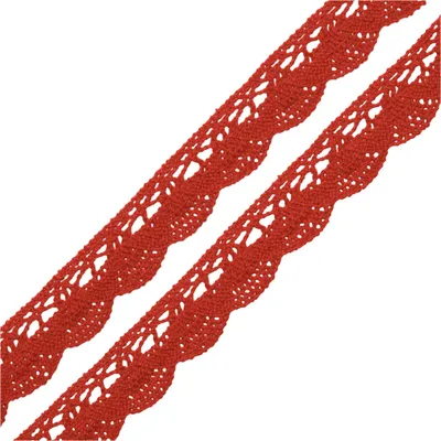 Klöppelspitze Baumwolle ab 1m x 19mm Spitzenband für Hochzeit Deko Nähen Oeko-Tex DIY Farbwahl rot
