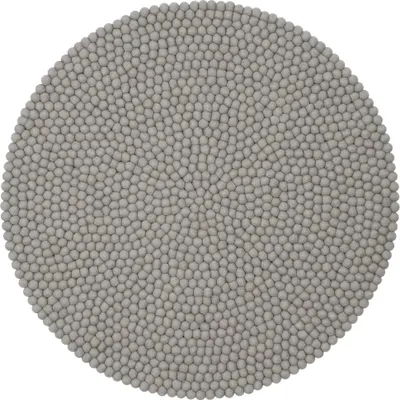 Produktbild von Mono Filzkugelteppich Rund ø 250 cm Hellgrau