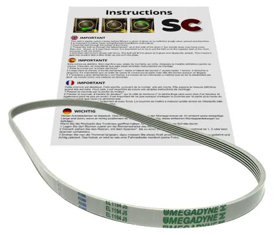Waschmaschinenriem 1194 mm, J-Schlitz, 1 Stück