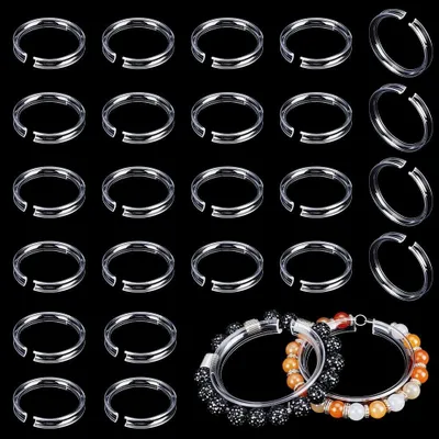 Immagine prodotto di Supporti per braccialetti, confezione da 24 pezzi - Espositori per braccialetti - Acrilico - Trasparente - Robusti - Adatti per gioielli - Espositori per gioiellerie
