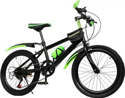 Produktbild von Kinderfahrrad - Mountainbike - 50 cm Räder - 7 Gänge - Doppelte Scheibenbremsen - Stahlrahmen - Vollfederung - Höhenverstellbarer Sattel - Schwarz