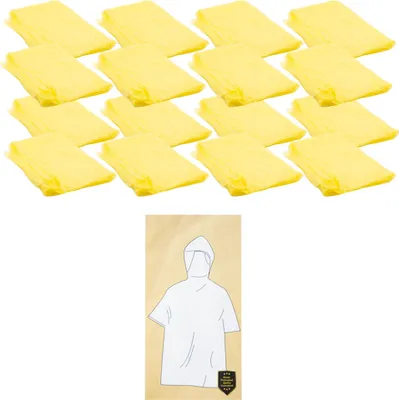 Produktbild von 16x Regenponcho Regencape Festivalponcho Notfallponcho Regenschutz Kapuze Universal