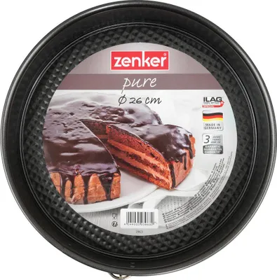Immagine prodotto di Teglia Zenker Ø 26 cm PURE, teglia con rivestimento antiaderente, tortiera rotonda con fondo piatto (colore: nero)
