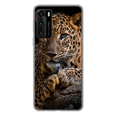 Produktbild von MuchoWow® Handyhülle Schutzhülle Hülle für Huawei P40 Wildtiere - Panther - Porträt - Schwarz - Tiere Silikon Softcase Handy Hülle - Handytasche