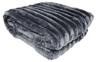 Produktbild von Wohndecke Cord 150 x 200 cm mit Flanelloptik & Glitzer Kuscheldecke Streifen