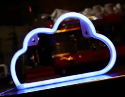 Produktbild von LED Neon Lampe "Cloud" - Blau - USB & Batterie - Wandlampe 30×19×2 cm - Stimmungsvolle Dekoration für Zimmer, Bar oder Kinderzimmer
