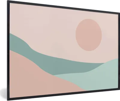 Produktbild von MuchoWow® Gerahmtes Poster Sommer - Strand - Meer - Sonne 90x60 cm - Poster mit Schwarzem Bilderrahmen Wandposter Rahmen Foto Bilder - Fotorahmen - Foto-Plakat